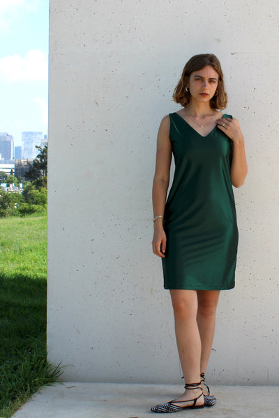 שמלת מיני ירוקה מבריקה  - רמון