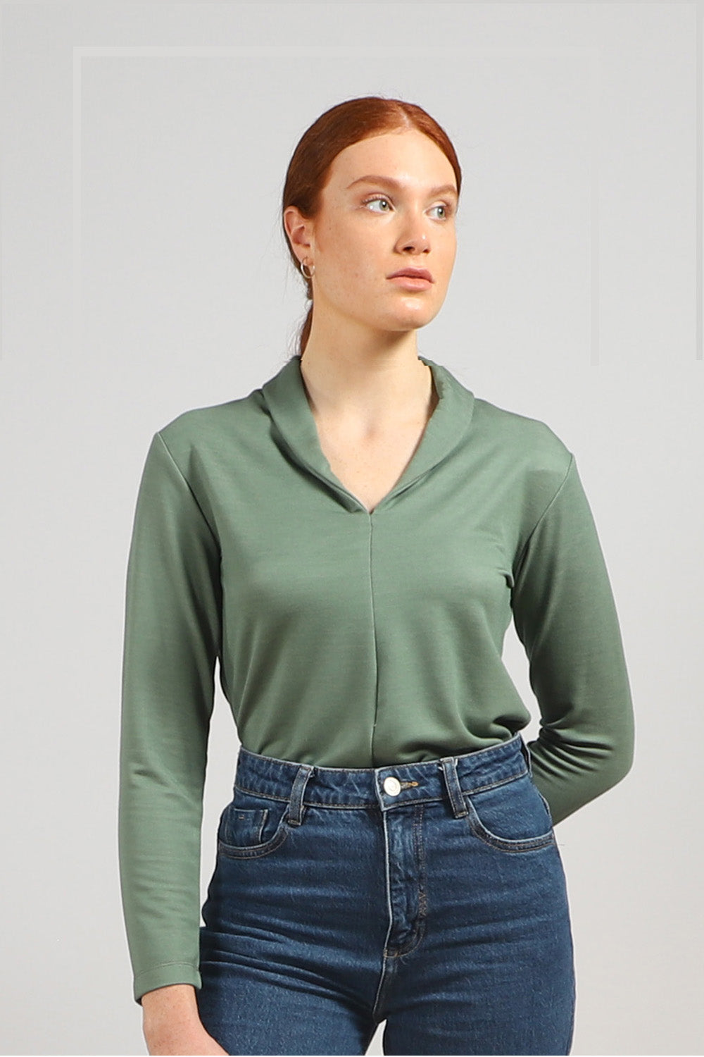 חולצת חורף ירוקה- פיסטוק