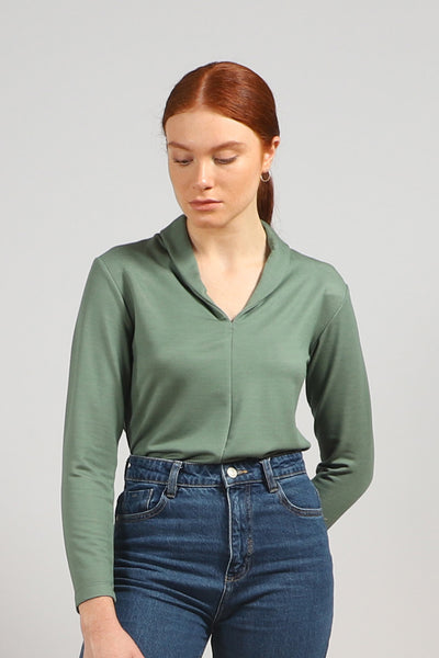 חולצת חורף ירוקה- פיסטוק