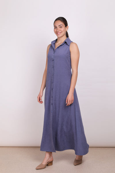 שמלת  מקסי  ערב בצבע כחול בהיר - שמלת אלן