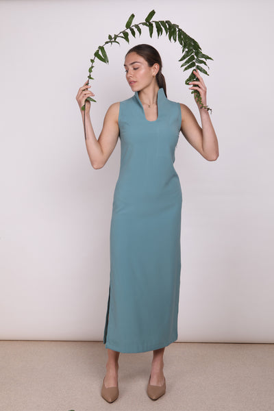 שמלת ערב  מקסי בצבע ירוק בהיר- ליבלין